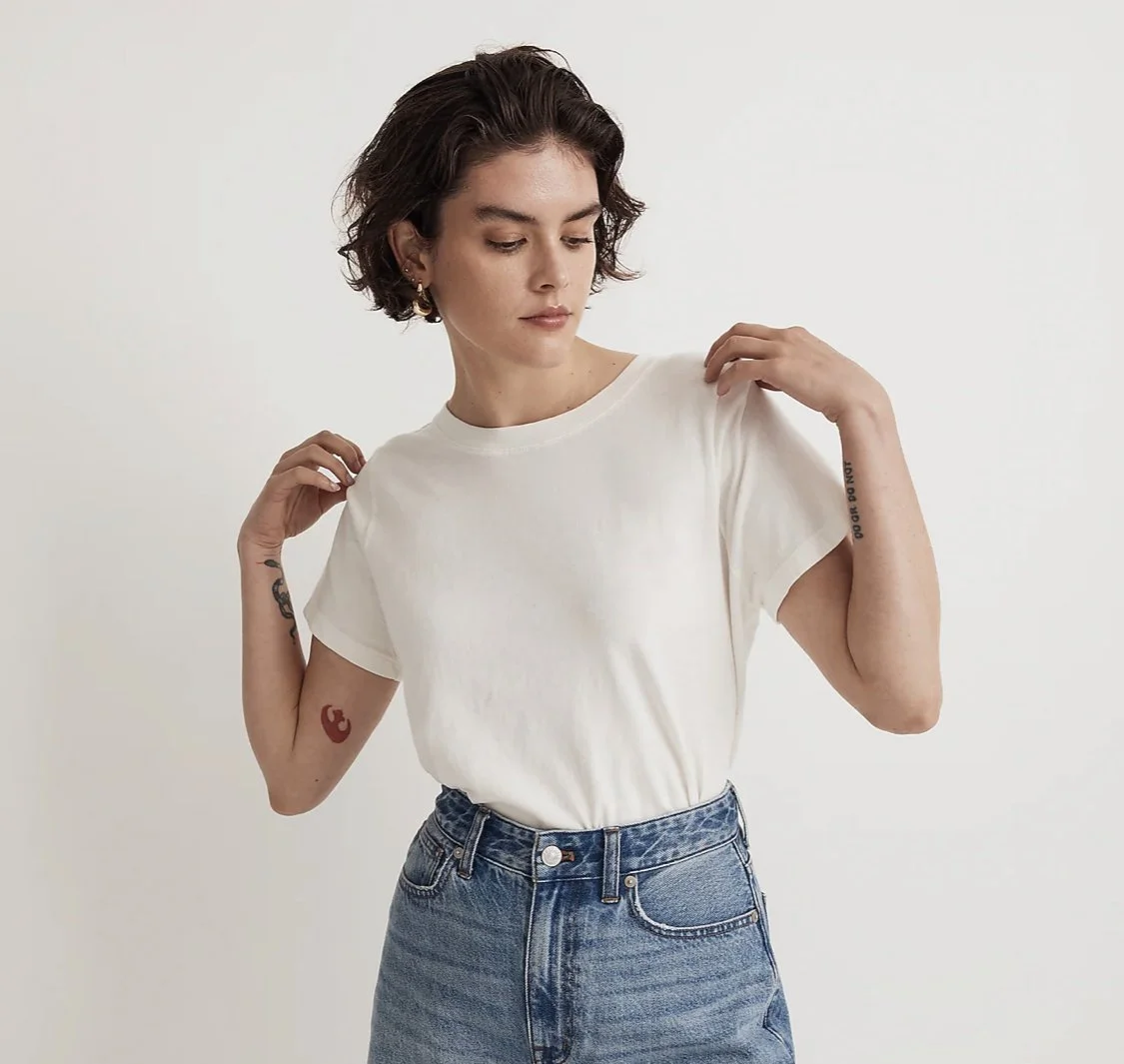 Madewell softfade cottony boxy crop tee