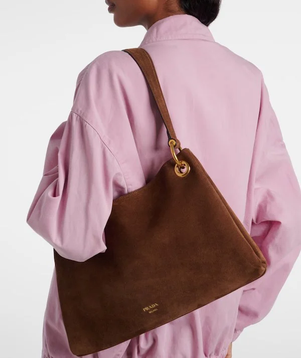 Prada - etude suede shoulder bag