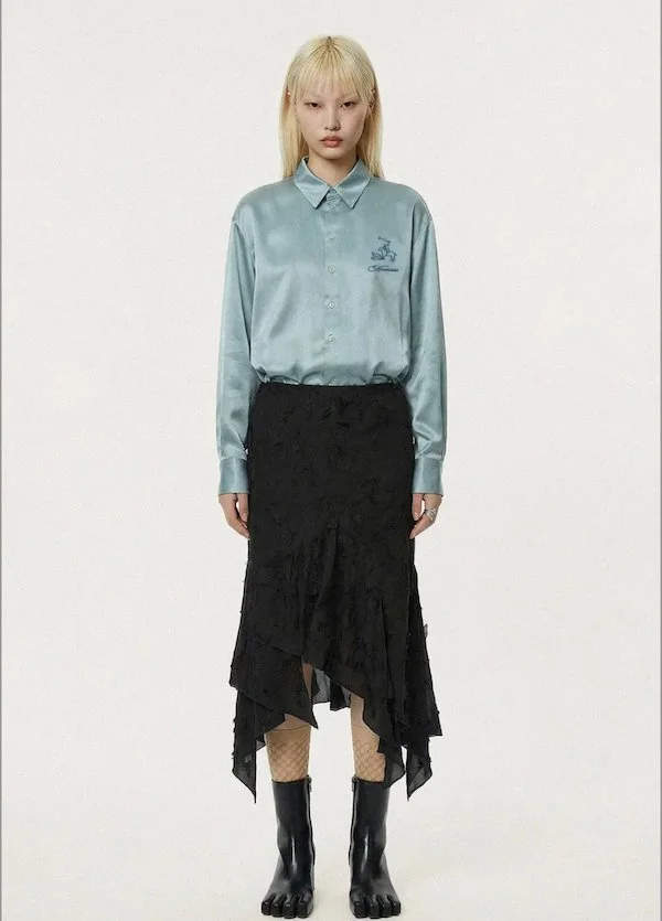 Avavav - satin blue shirt