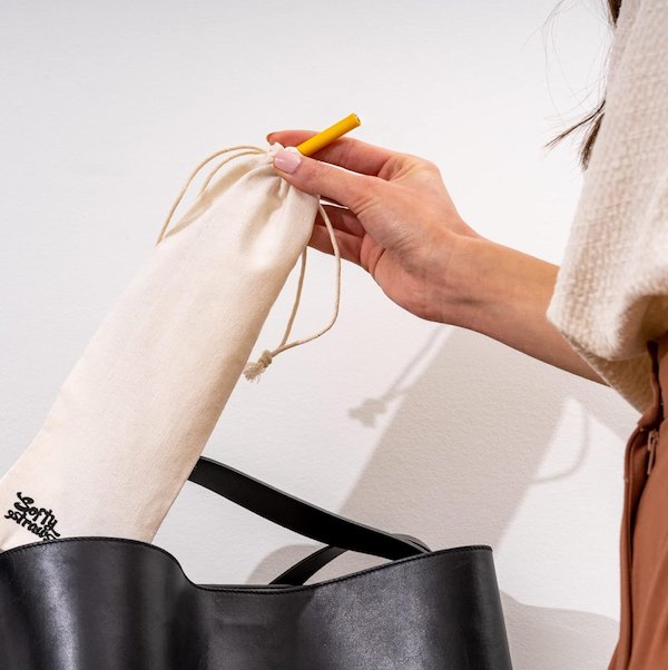 Reusable stainless steel straws with silicone tip