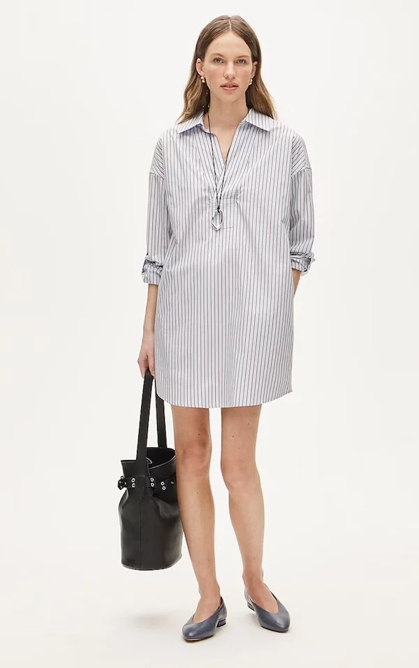 J.Crew striped poplin shirt dress