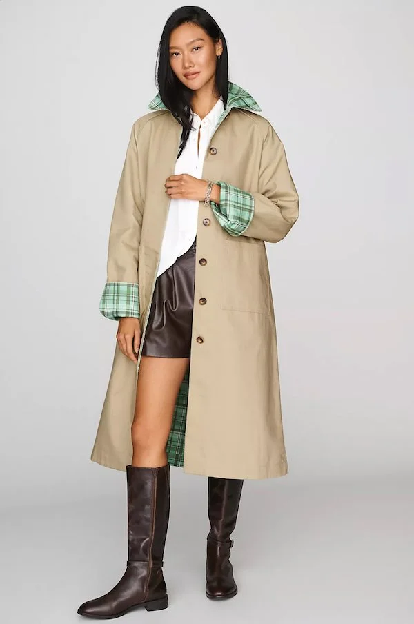 Aligne reversible trench coat