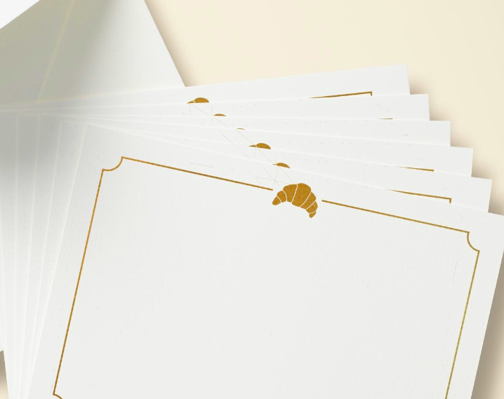 Papier- croissant foiled notecards