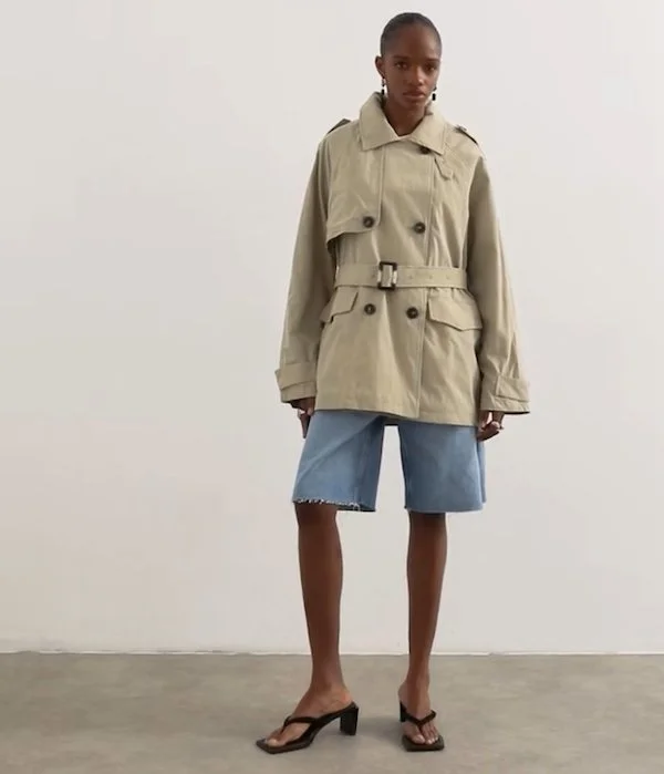 Topshop belted short trench coat