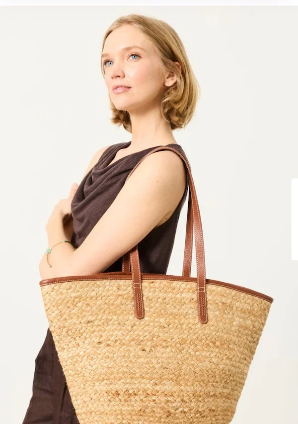 M&S raffia straw tote