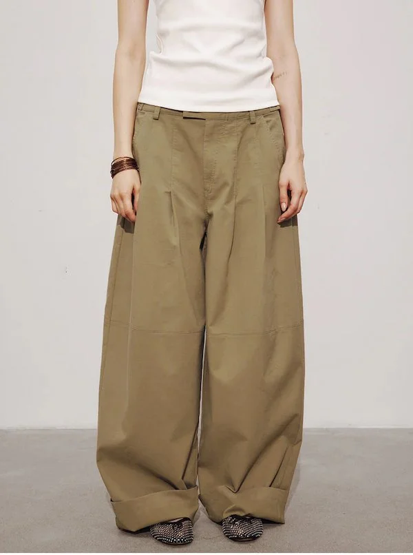 Pixie Market baggy khaki trouser