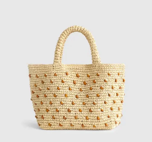 Madewell beaded raffia bag
