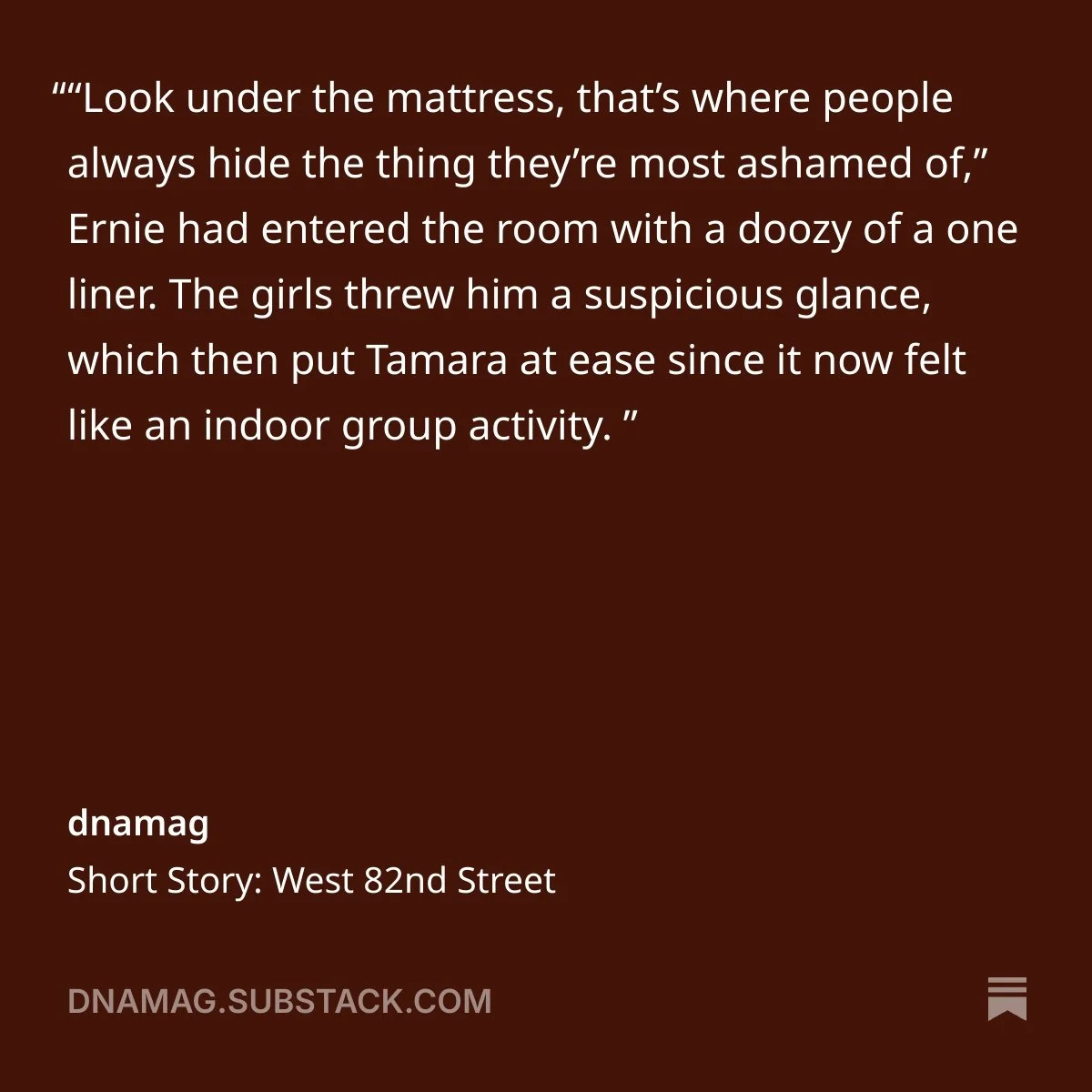 Short Story: West 82nd Street by Dear City Girl