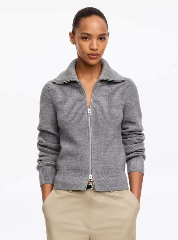Arket zip up wool cardigan