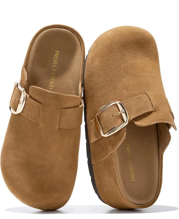 project cloud suede clogs