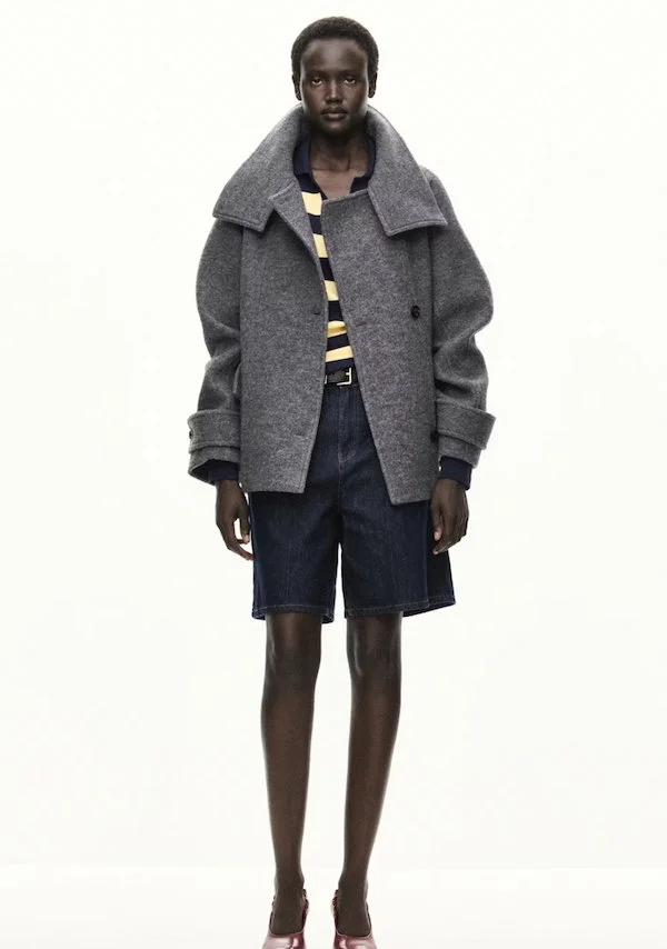 mango wool funnel neck coat