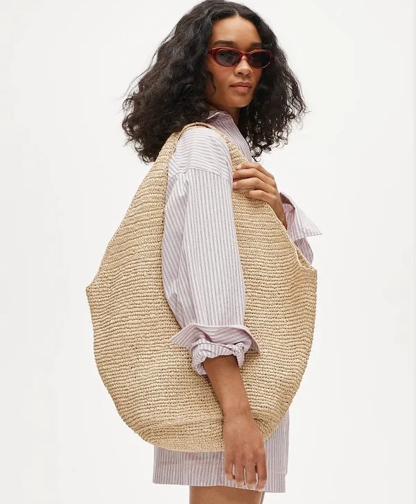 J.Crew handwoven tote