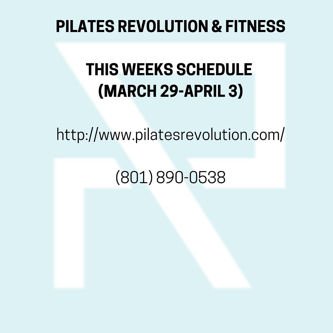 THIS WEEKS SCHEDULE!! You can sign up using the link in our bio! Come get your workout on before Spring Break!! #pilates #draperutah #workout #firstclassfree