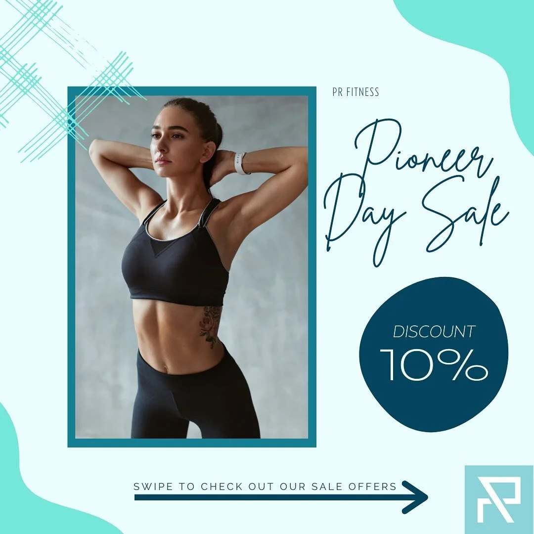 HAPPY PIONEER DAY UTAH!!! 🤠🎉🎉 To celebrate, Pilates Revolution and Fitness is having a sale! Swipe to learn more➡️➡️ #draper #utah #pilates #fitness #heath #skincare