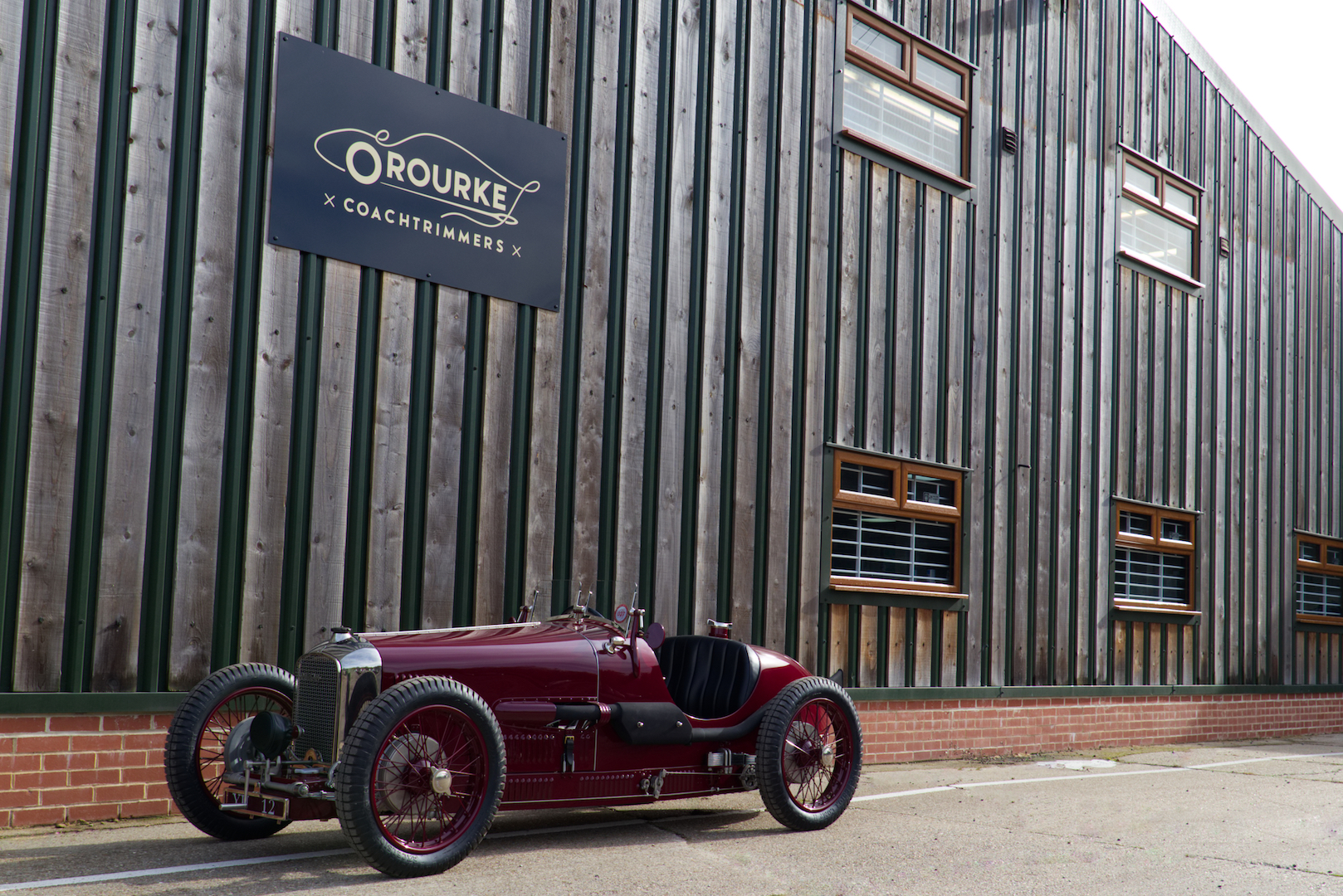 The restored car outside our workshop.