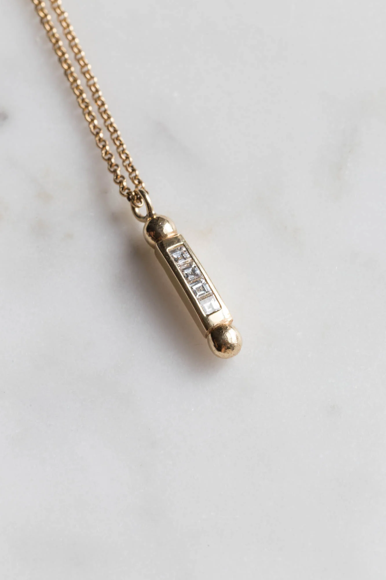 Bronzina 9 Carat Gold Channel Set Diamonds Pendant