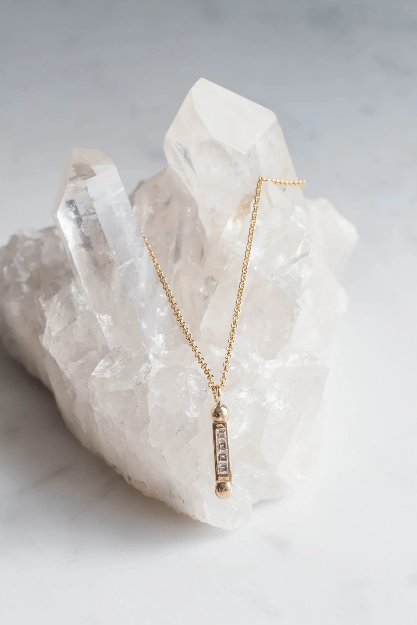 Bronzina 9 Carat Gold Channel Set Diamonds Pendant