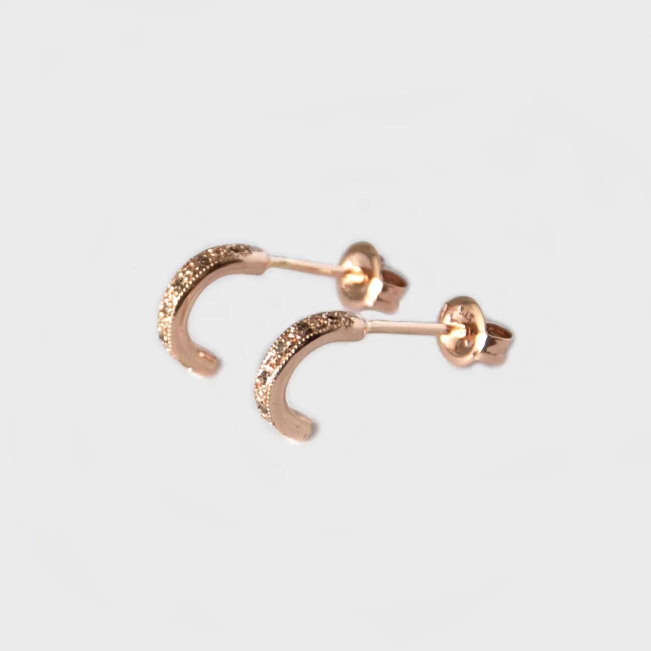 Roma 9 Carat Gold Champagne Diamonds Milgrain Finish Ear Cuffs