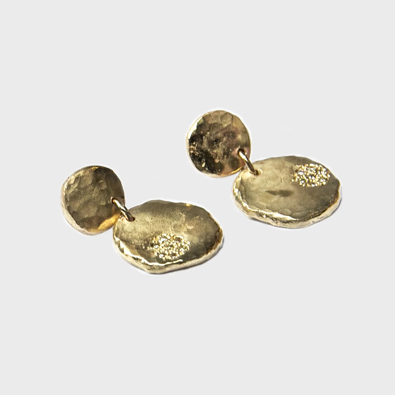 Sette 9 Carat Gold Pave Set Diamonds Drop Earrings