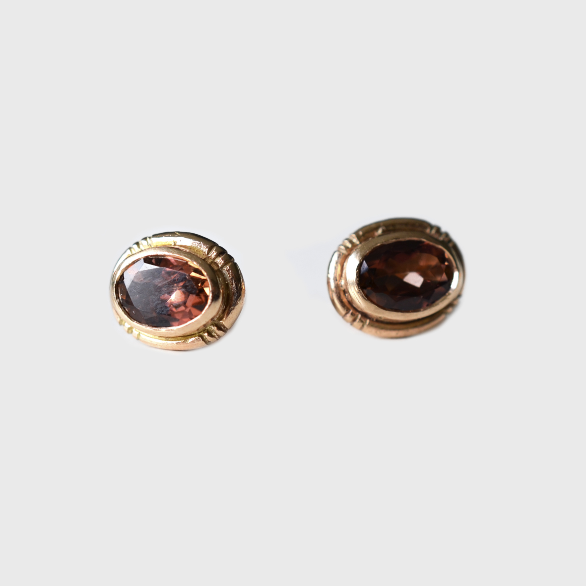 Oval Valeria 9 Carat Rose God Tourmaline Earrings