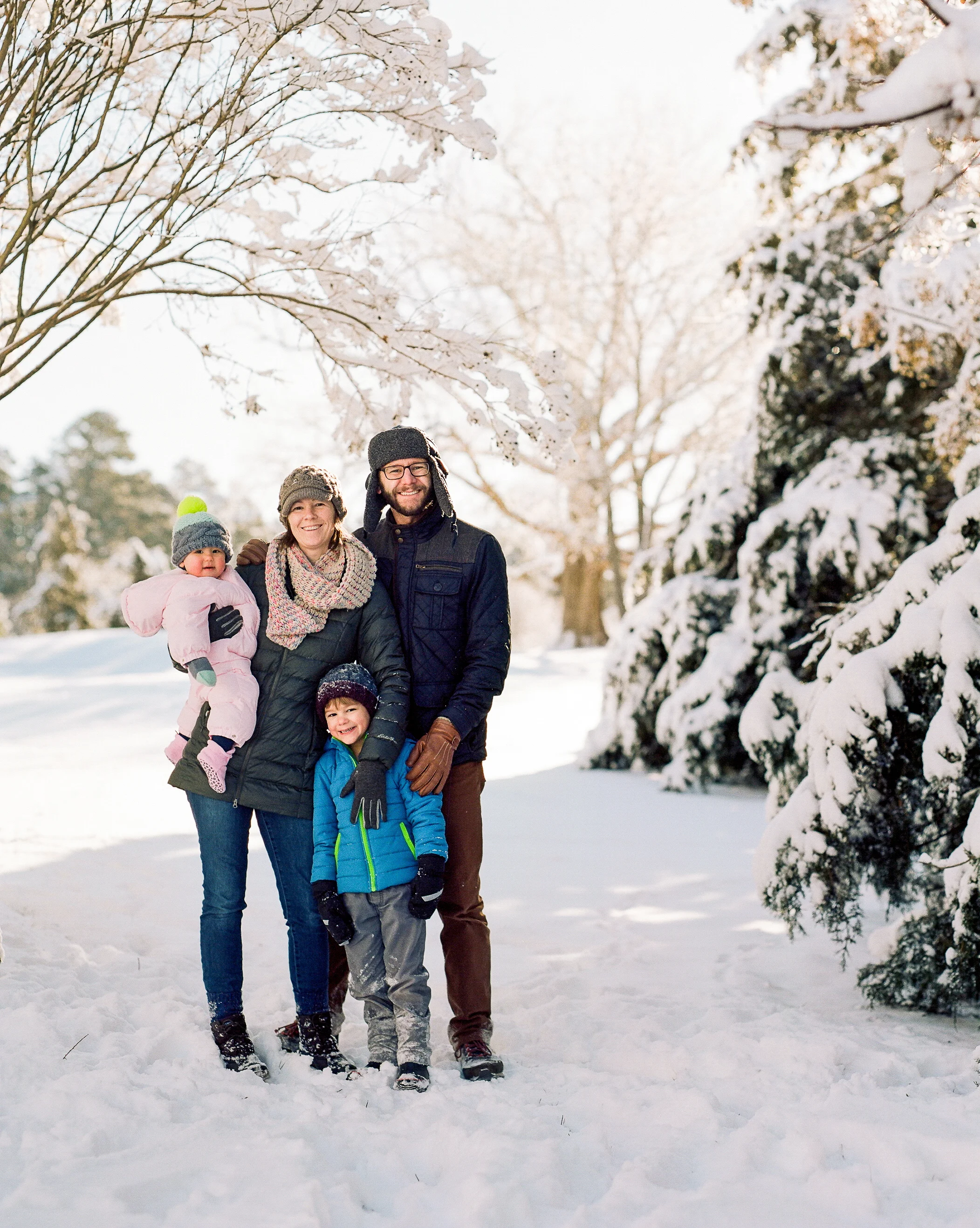 Family Snow Portrait Kodak Portra 160