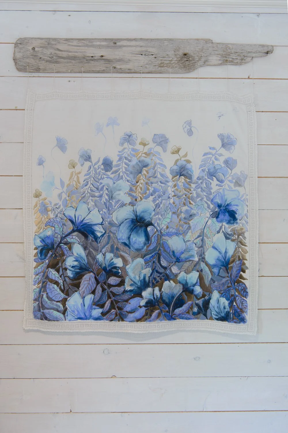 Here for It All (2026),
Watercolor on thrifted linen table cloth,
36x36