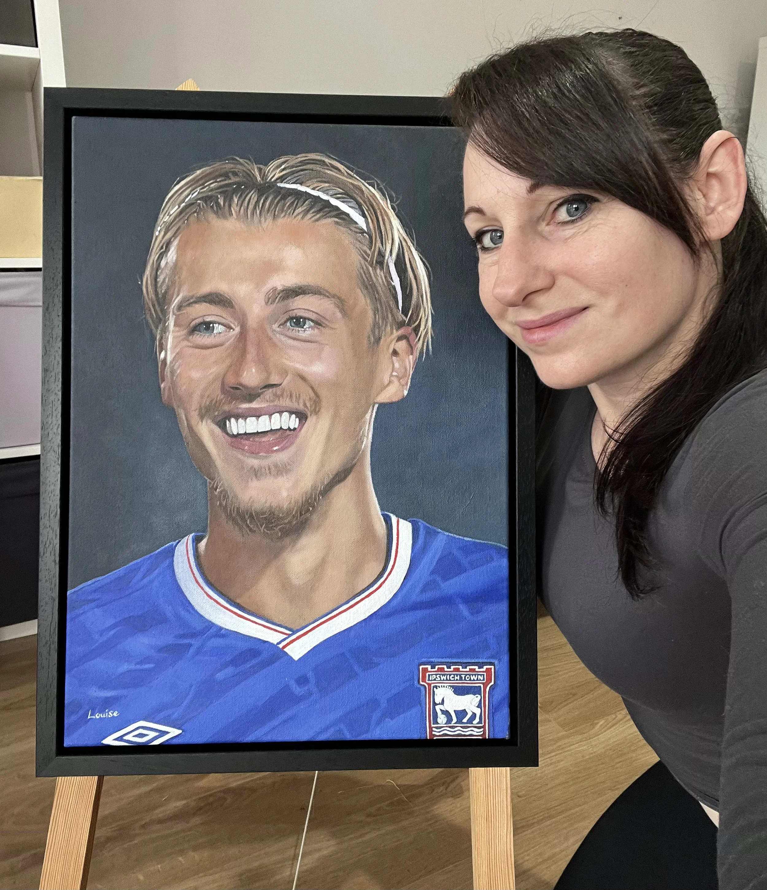  Acrylic on canvas painting capturing Jack Clarke for the cover of the Preston programme. 
