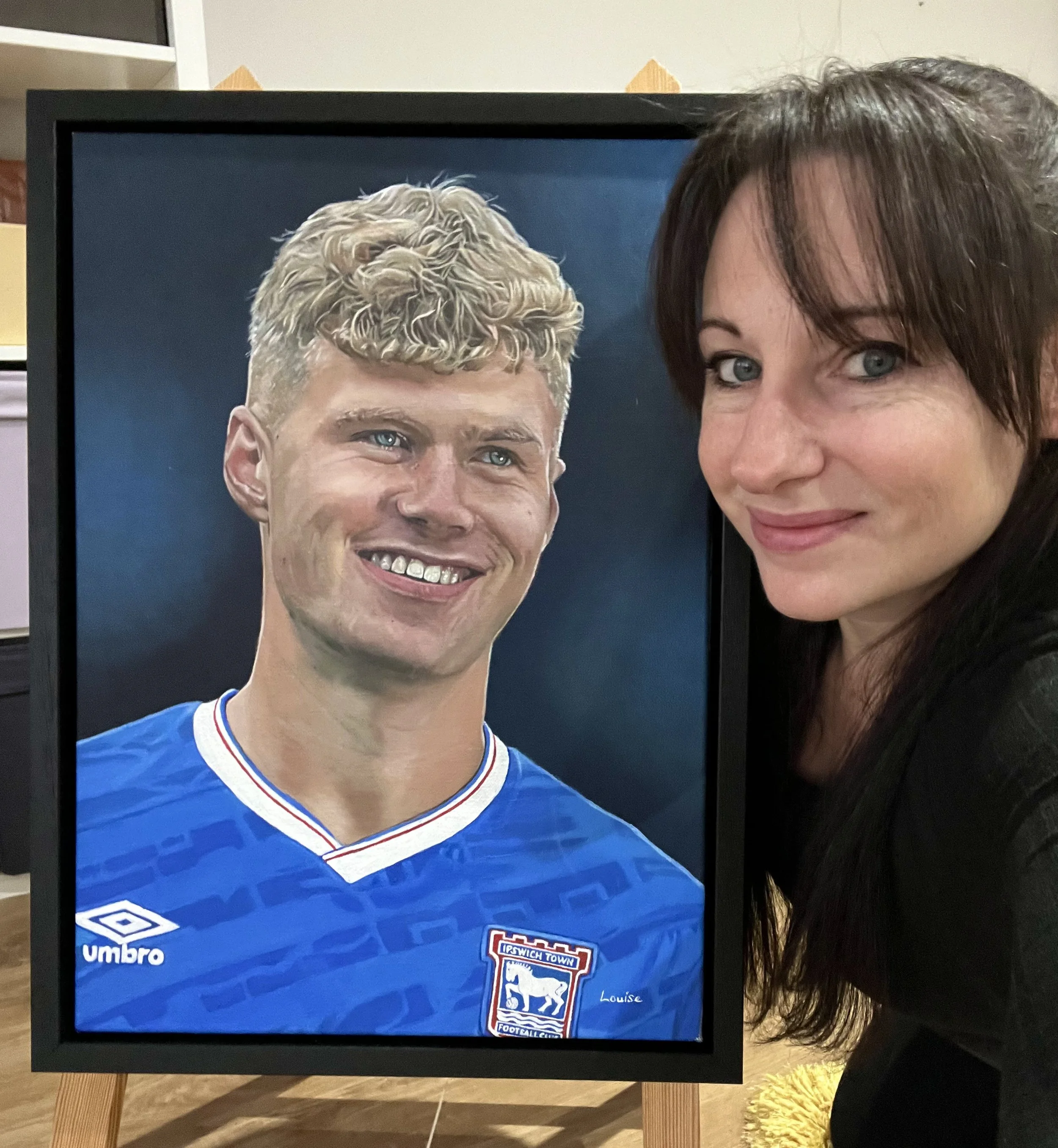  Acrylic on canvas painting capturing Sindre Walle Egeli for the Sheffield Wednesday programme cover. 