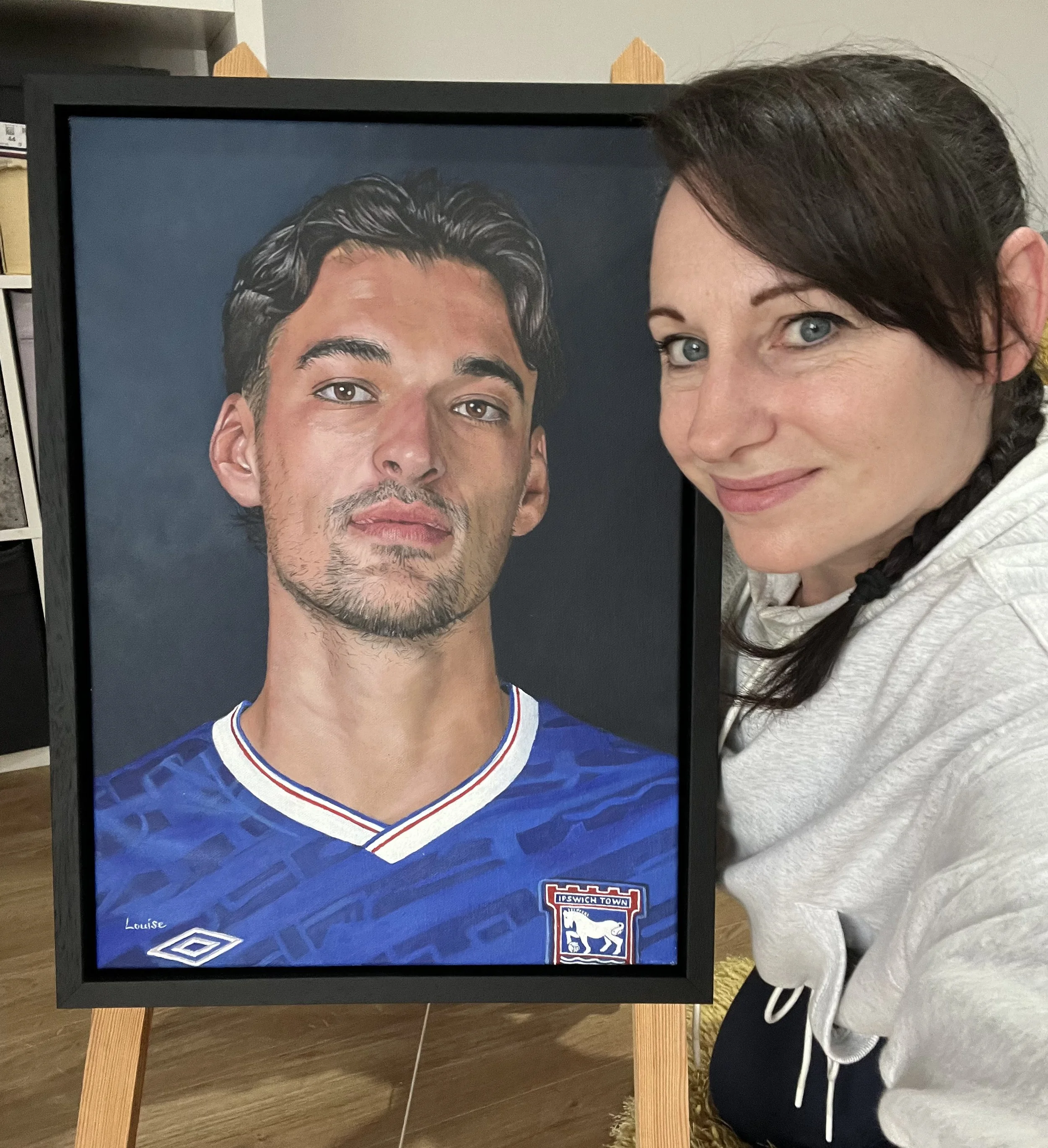  Acrylic on canvas painting capturing Jacob Greaves for the cover of the Hull programme. 