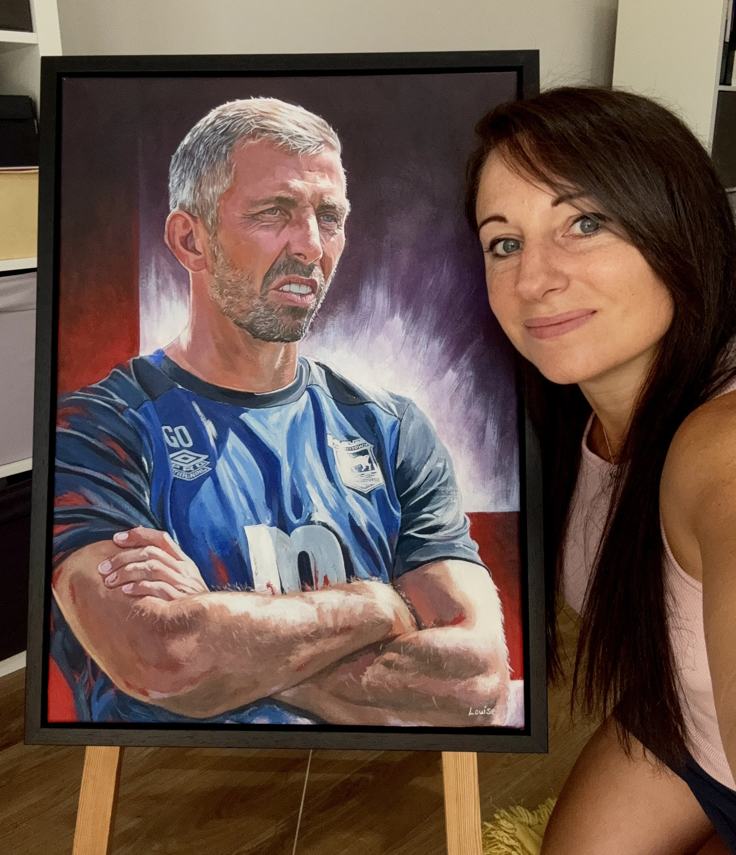  Acrylic on canvas painting, capturing Ipswich Town manager Gary O’Neil for the matchday programme cover of the opening Premier League fixture of the 2026/27 season against Sunderland. 