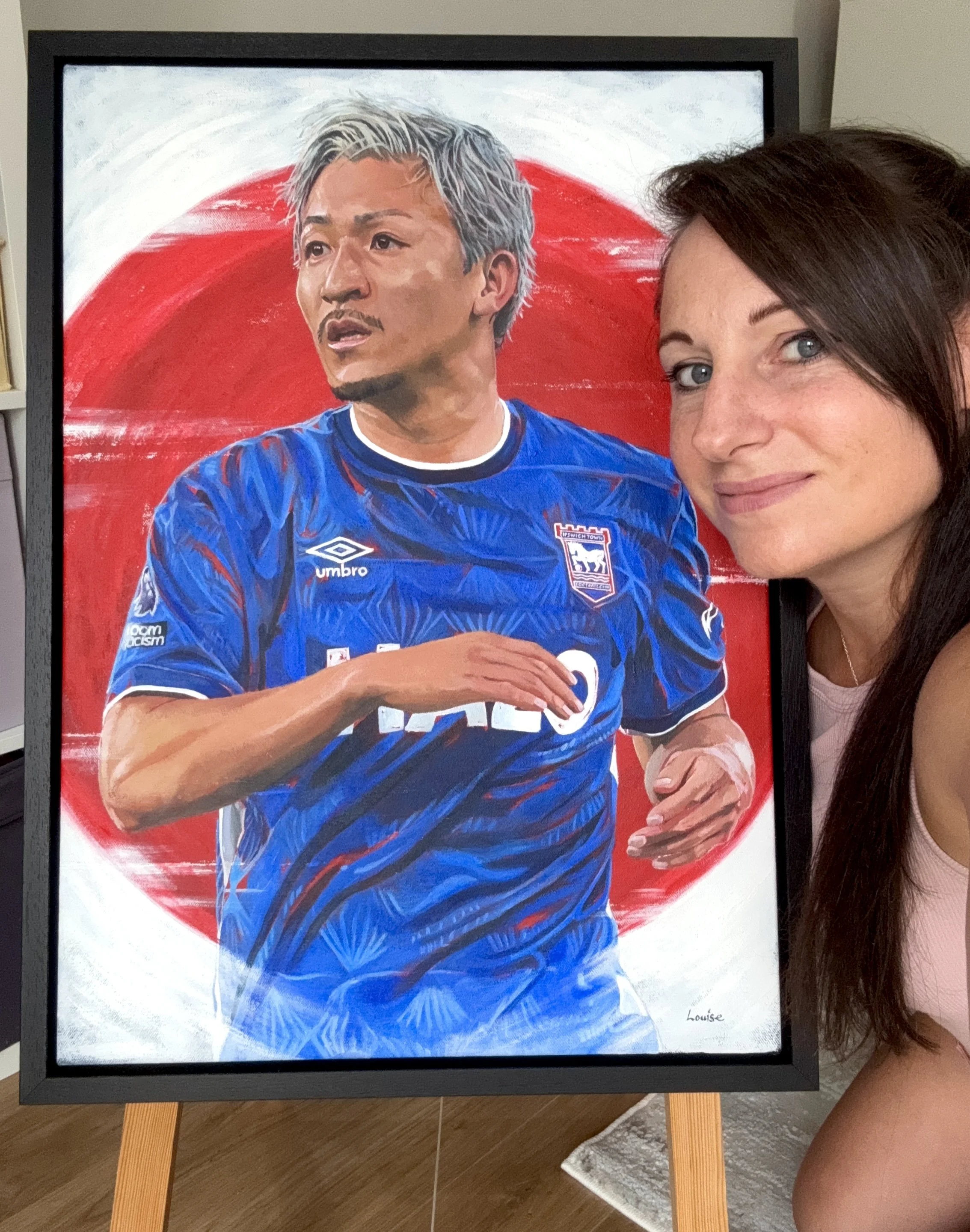  Acrylic on canvas painting, capturing Daizen Maeda for the cover of the Liverpool programme. 