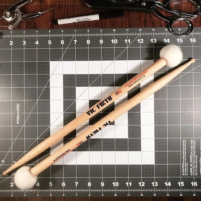 Some custom @vicfirth &ldquo;Swizzle T&rdquo; sticks for @dhaydendrums! -
#percussion #drums #drumstick #sticks #timpani #mallet #theperfectpair #swizzle #foshizzle