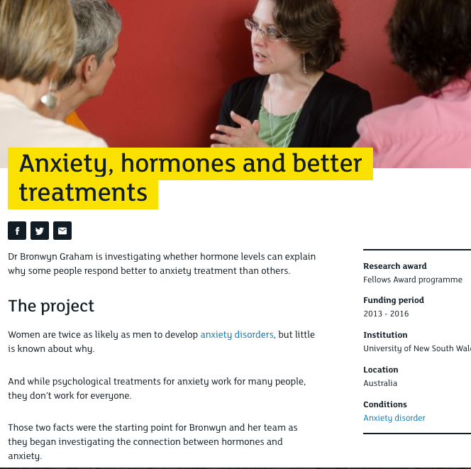 An online profile explaining MQ research into anxiety.