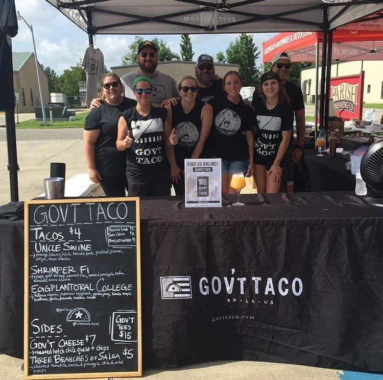 Some of the team hanging out behind the Gov't Taco booth at Parish Brewery