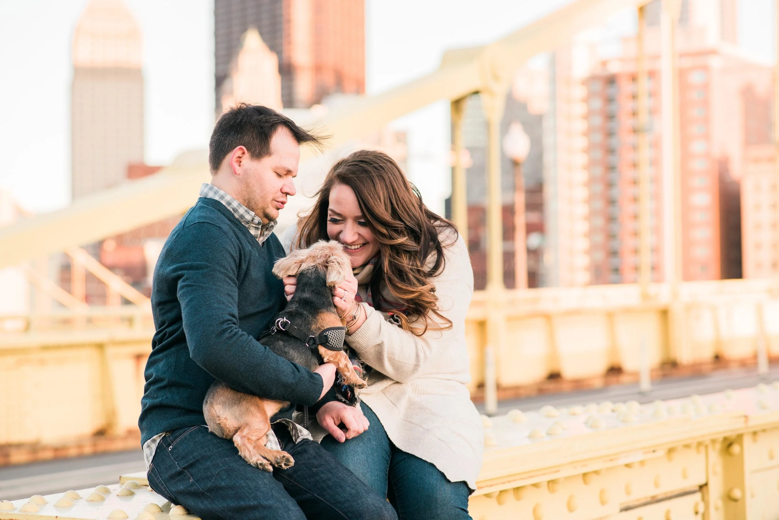 pittsburgh wedding photographers, a downtown engagement