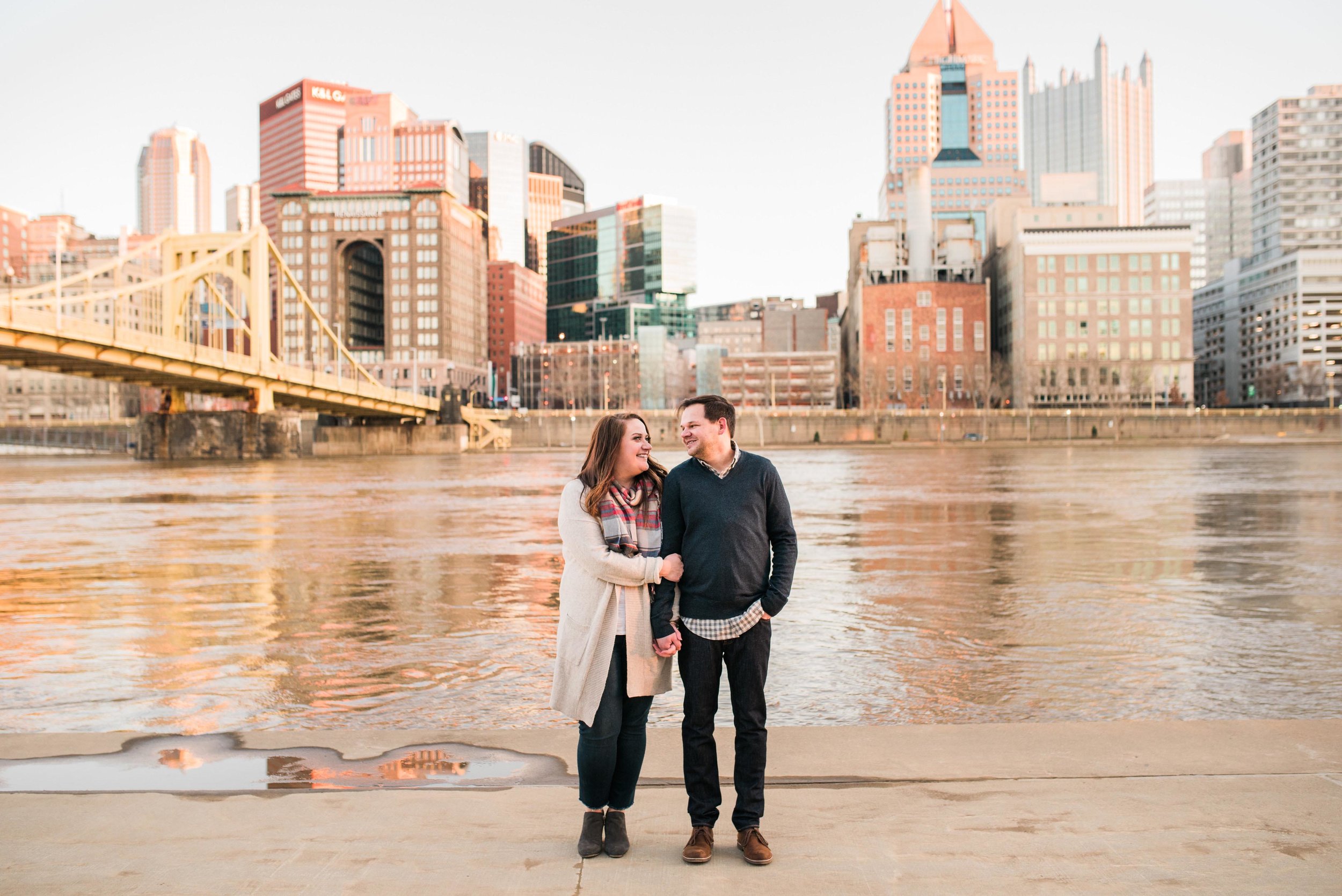 pittsburgh wedding photographers, a downtown engagement