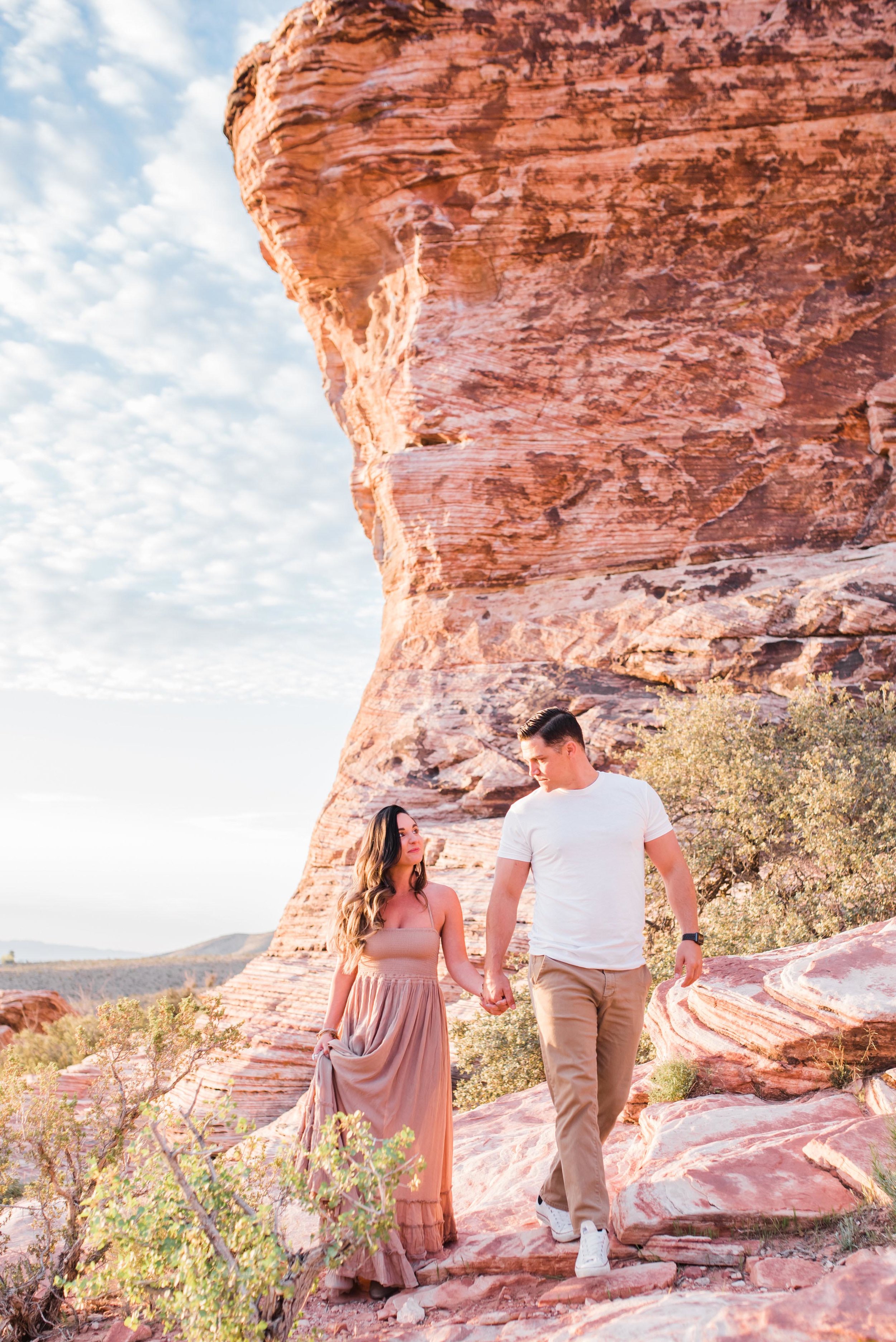red rock canyon vegas engagement photos