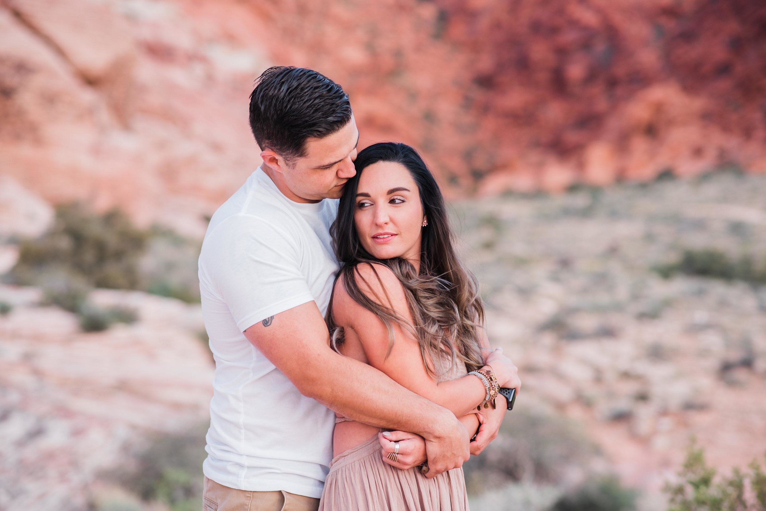 red rock canyon vegas engagement photos