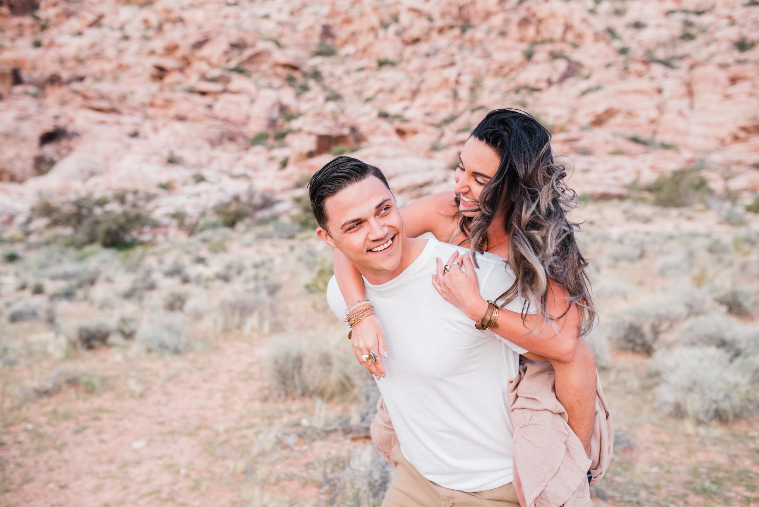 red rock canyon vegas engagement photos