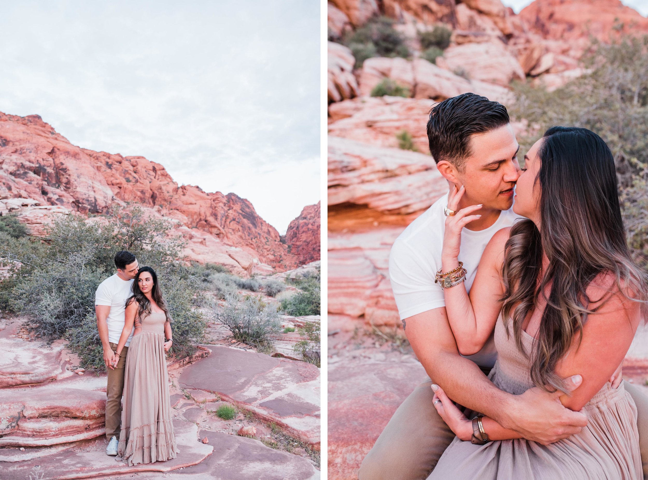 red rock canyon vegas engagement photos