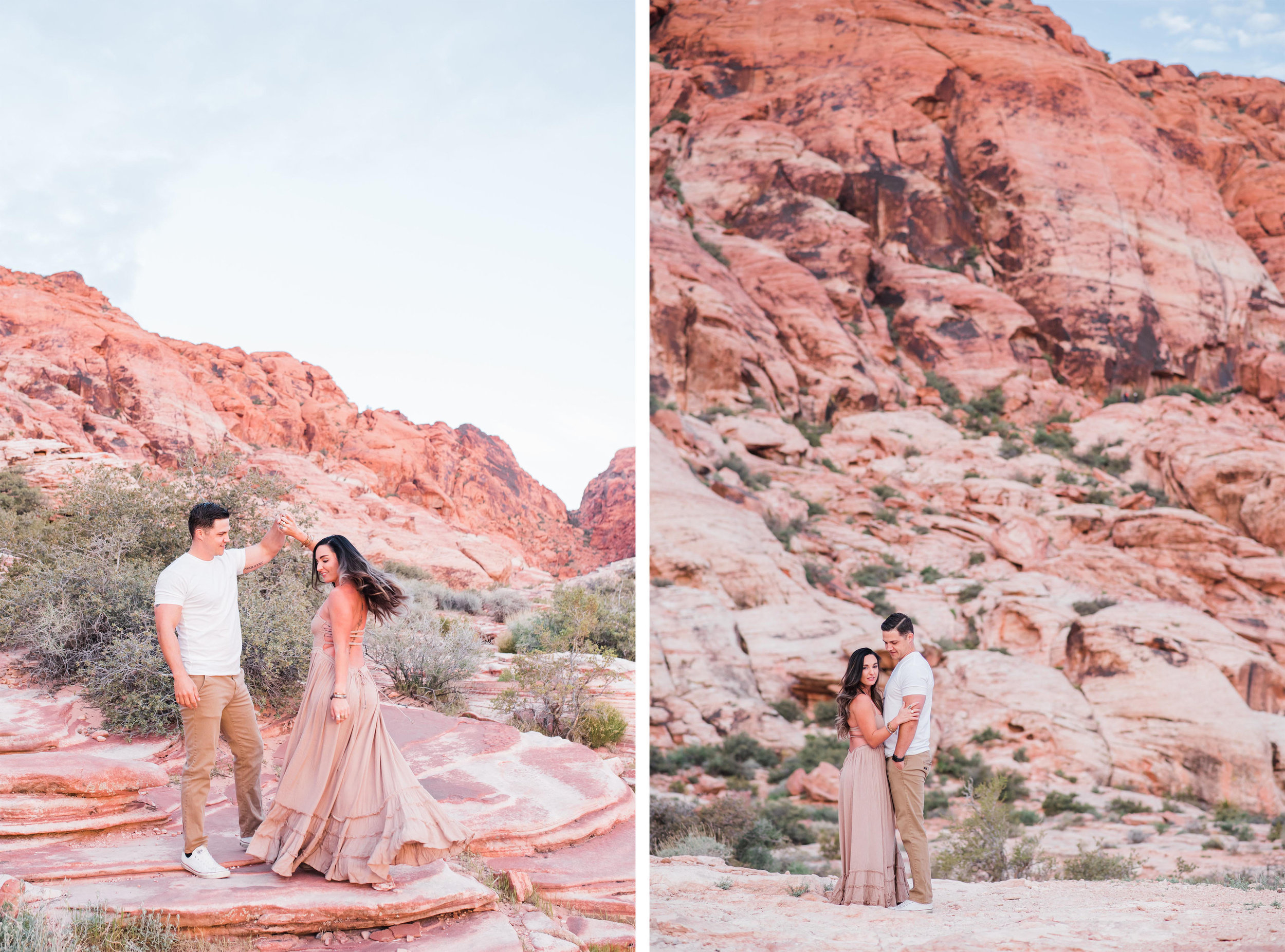 red rock canyon vegas engagement photos