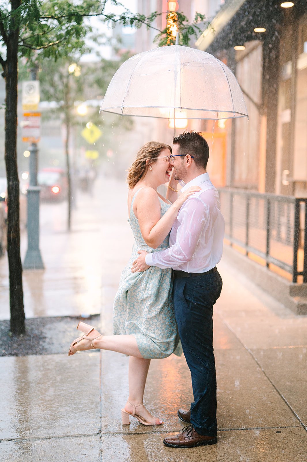 pittsburgh rainy wedding engagement photographer