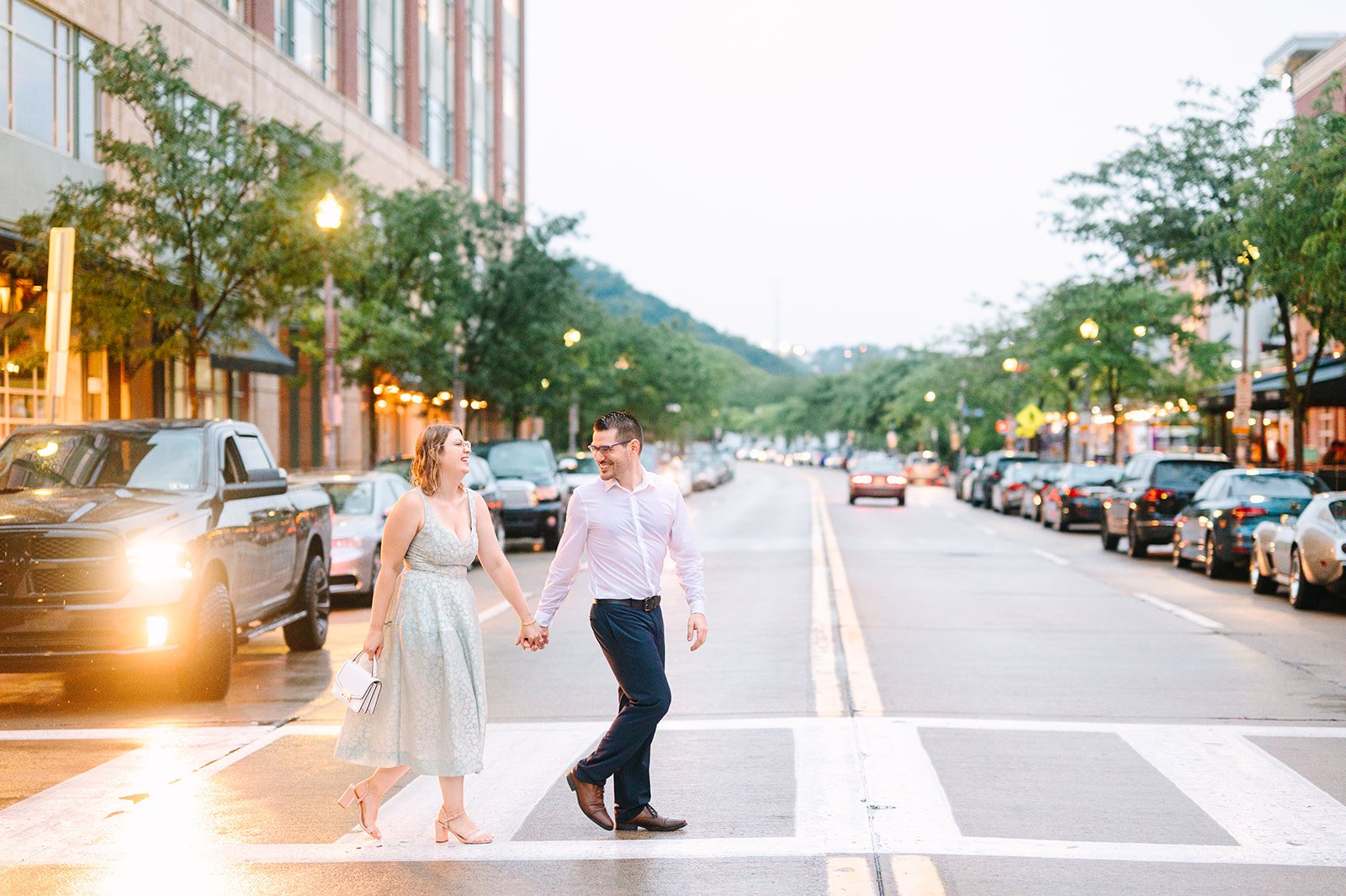 pittsburgh rainy wedding engagement photographer