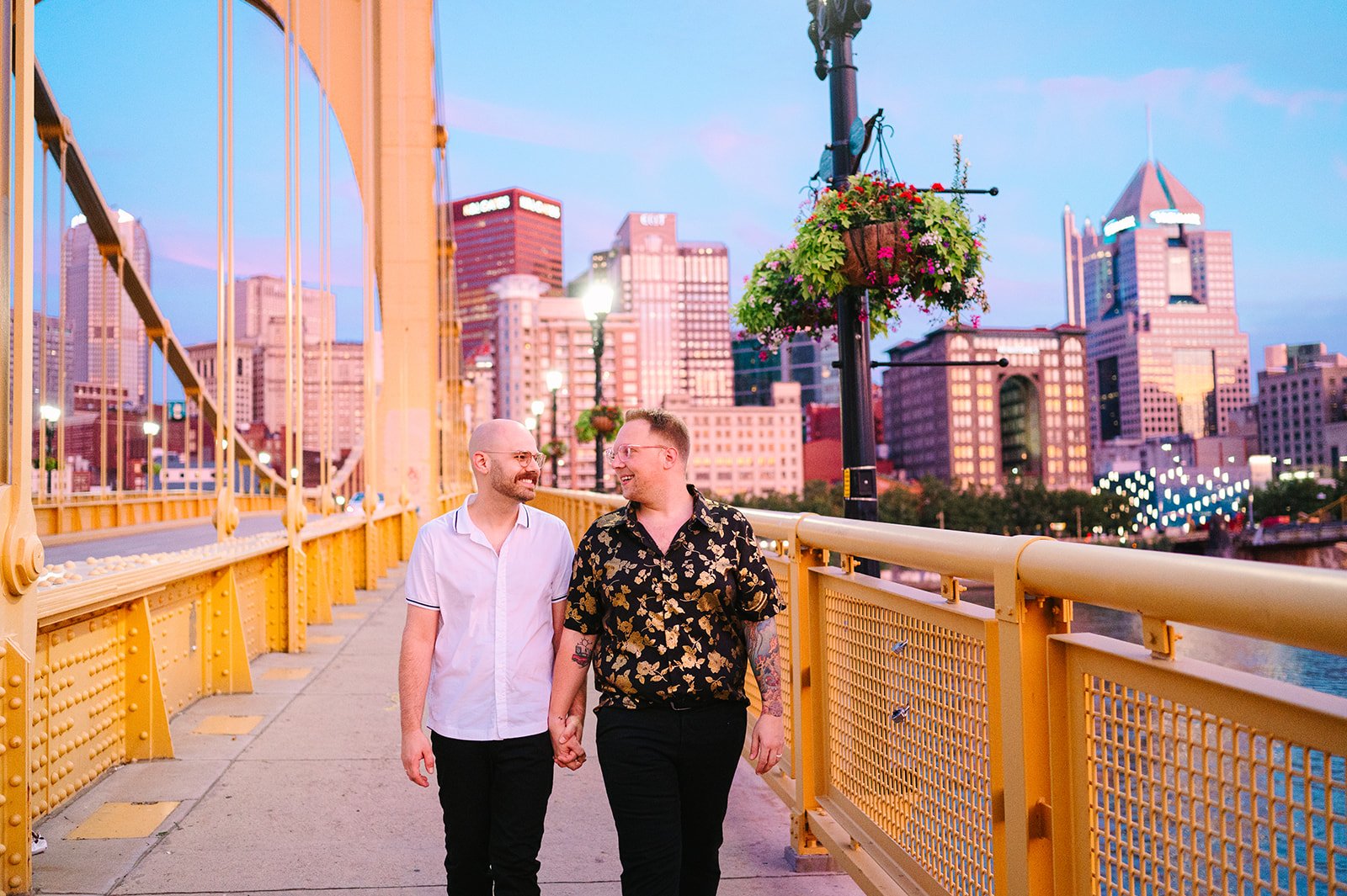 warhol bridge engagement session pittsburgh