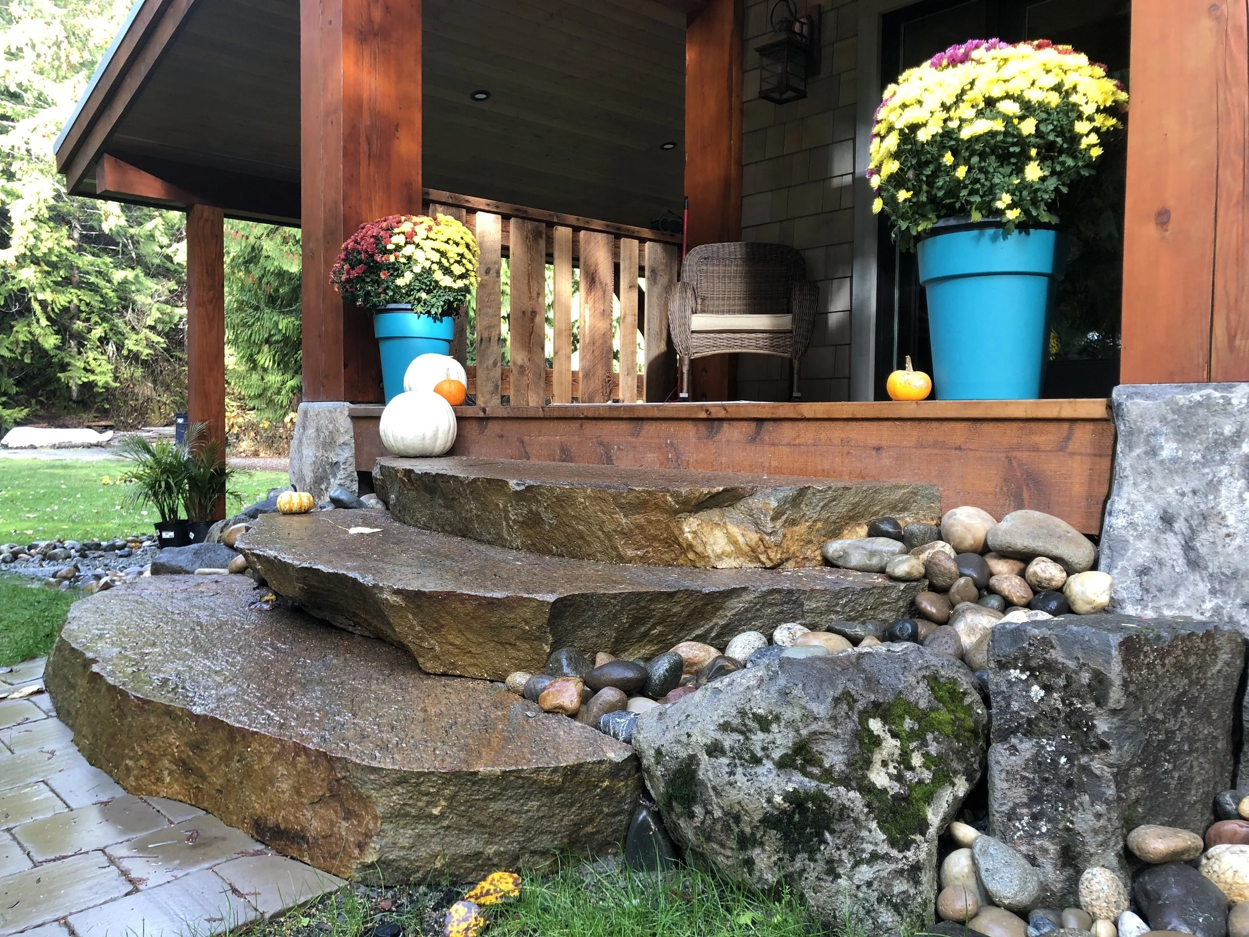 22. Granite stair treads for a cabin
