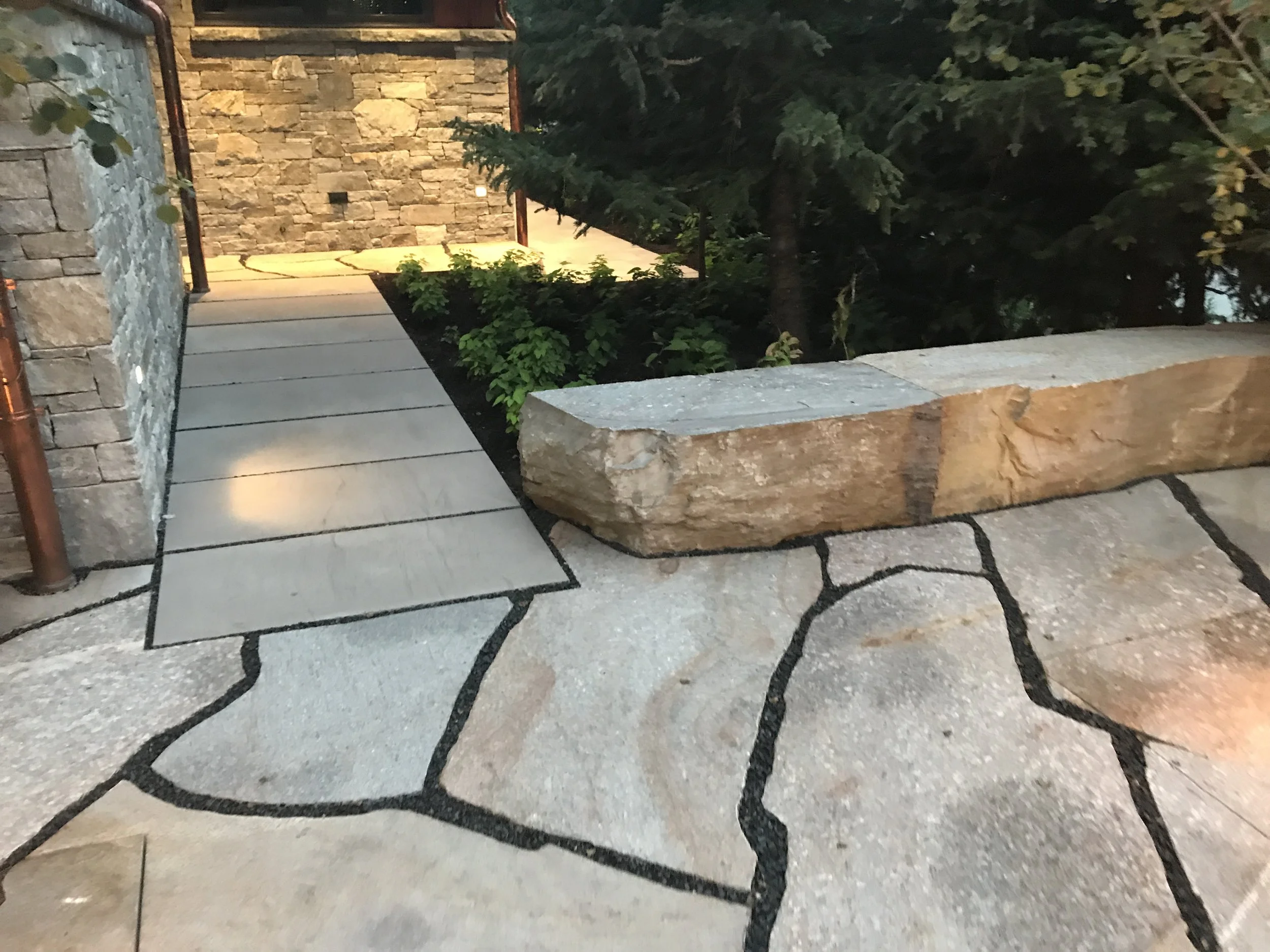 15. Granite bench and walkway