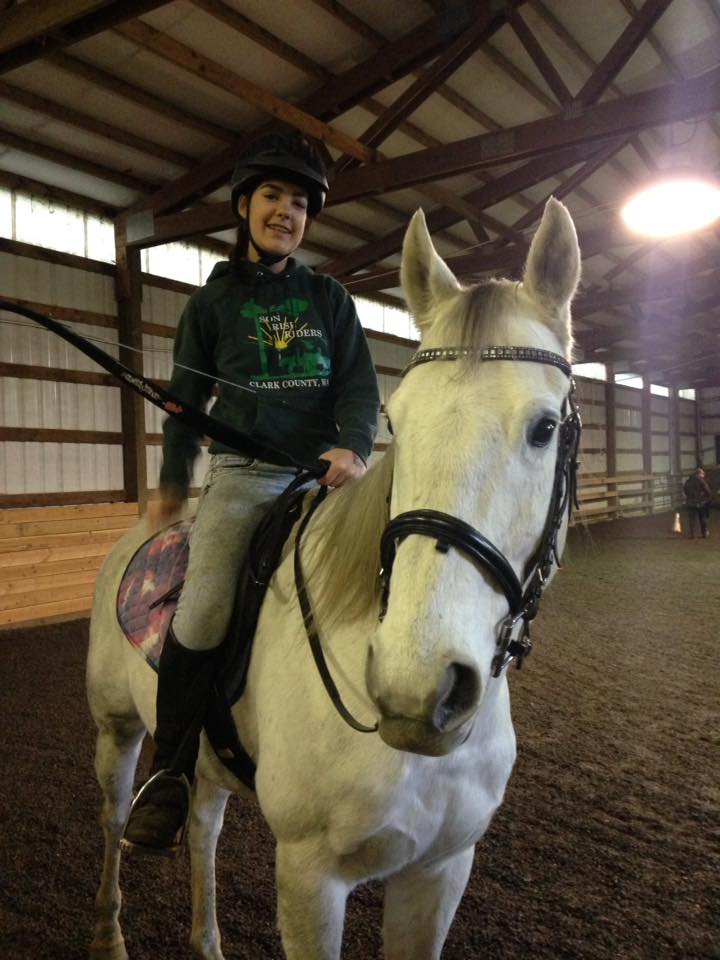 KElly Ann and her thoroughbred, Patriot