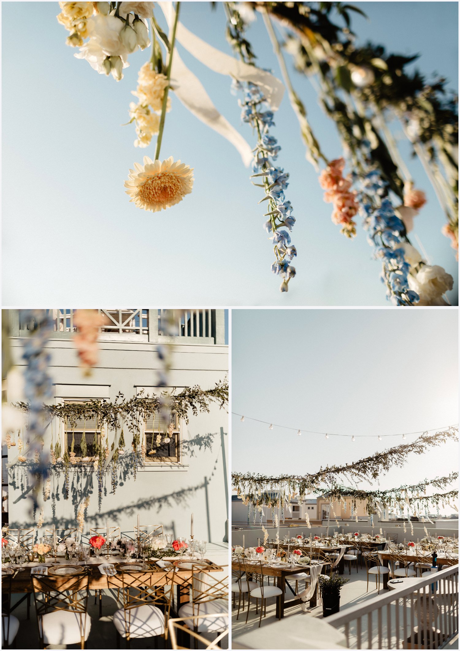 Gorgeous wedding rooftop reception at the Epiphany in Seaside, FL