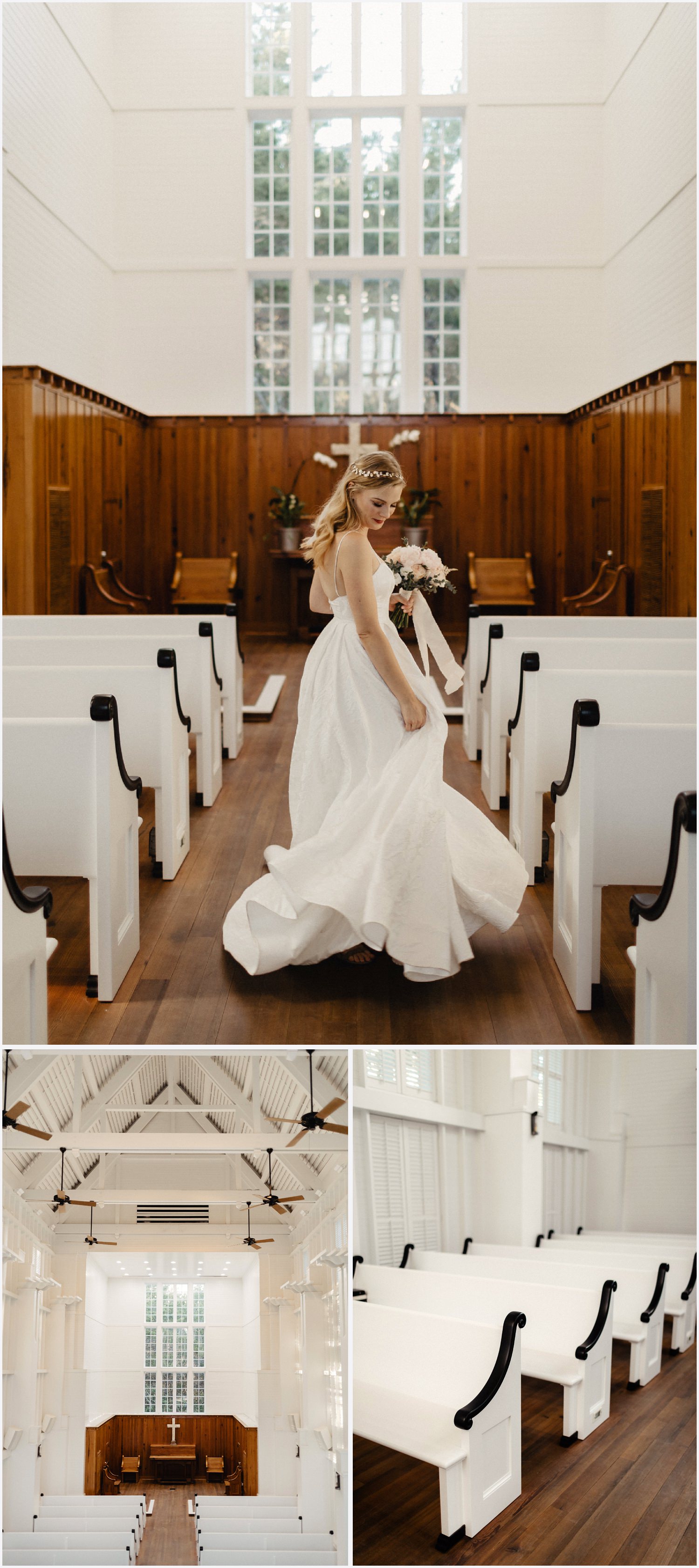 Bride dancing in the Seaside Chapel