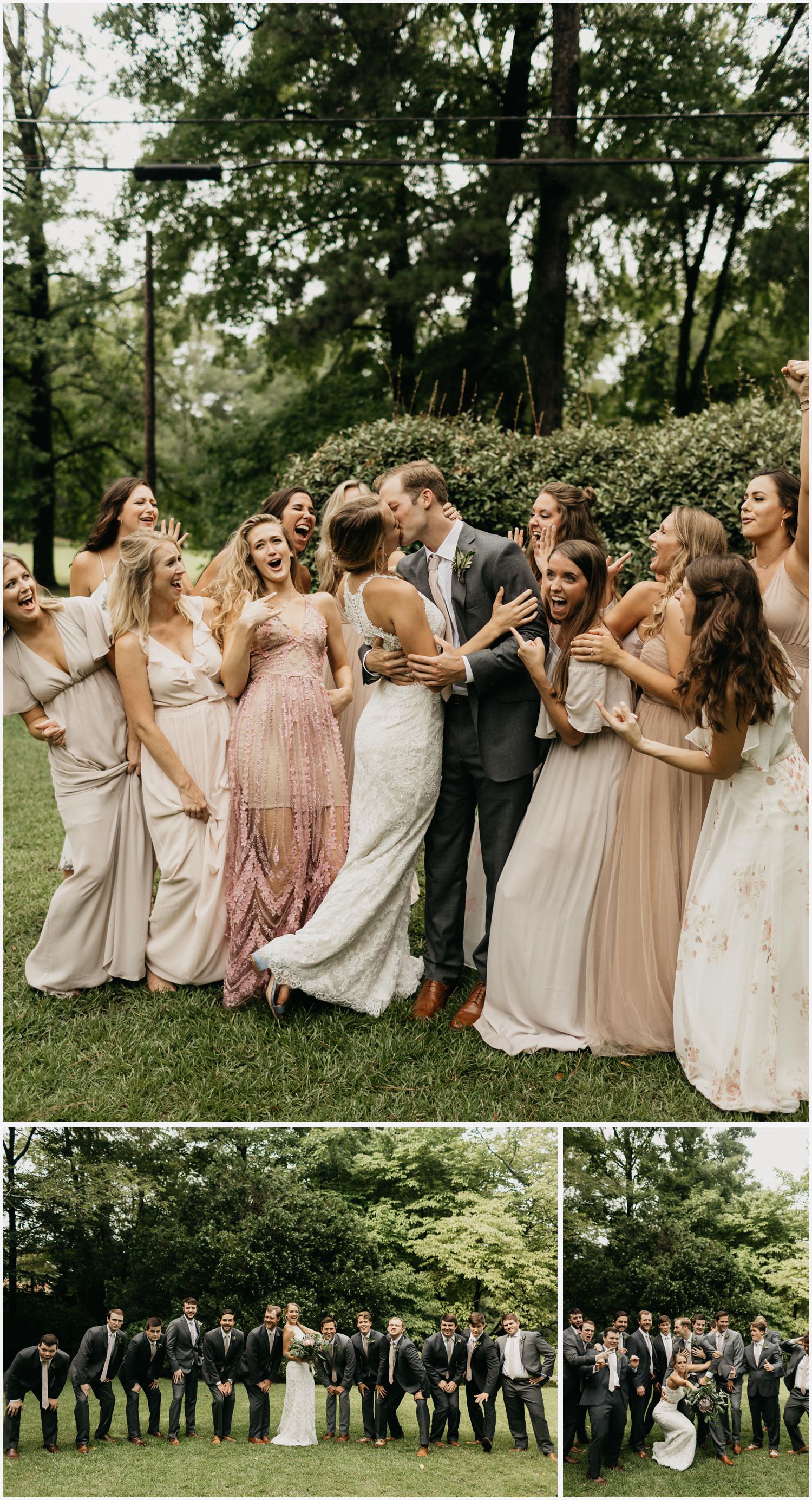 Wedding party photos at the Gabrella Manor